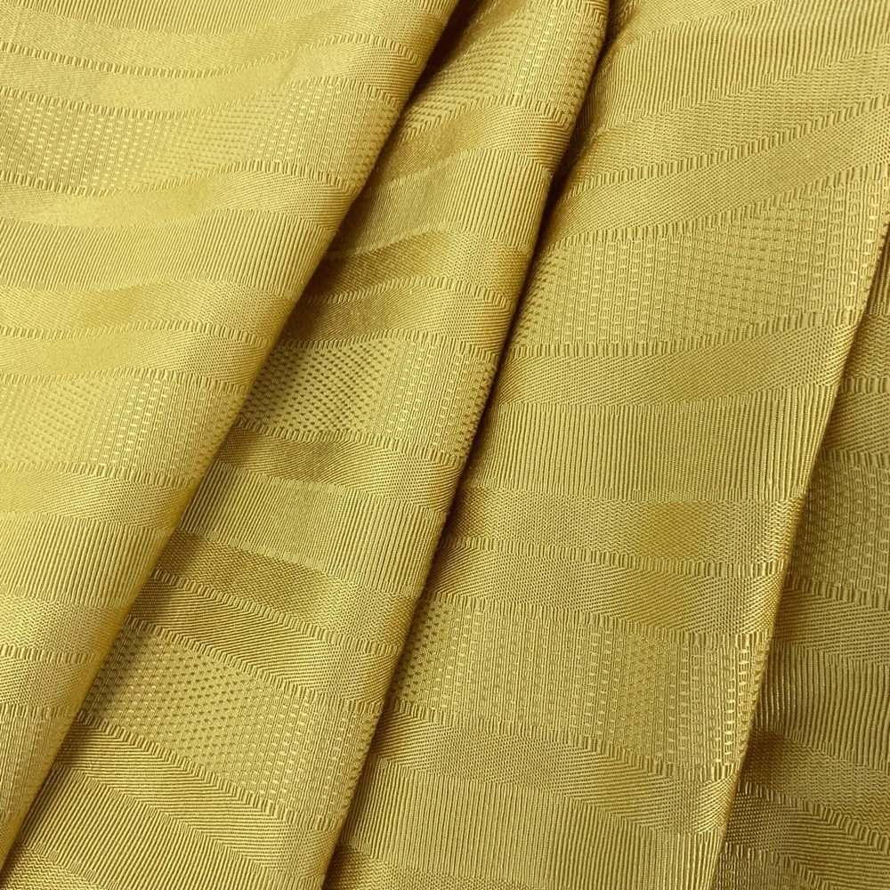 Mustard yellow old gold textured striped tablecloth 112” x 69”